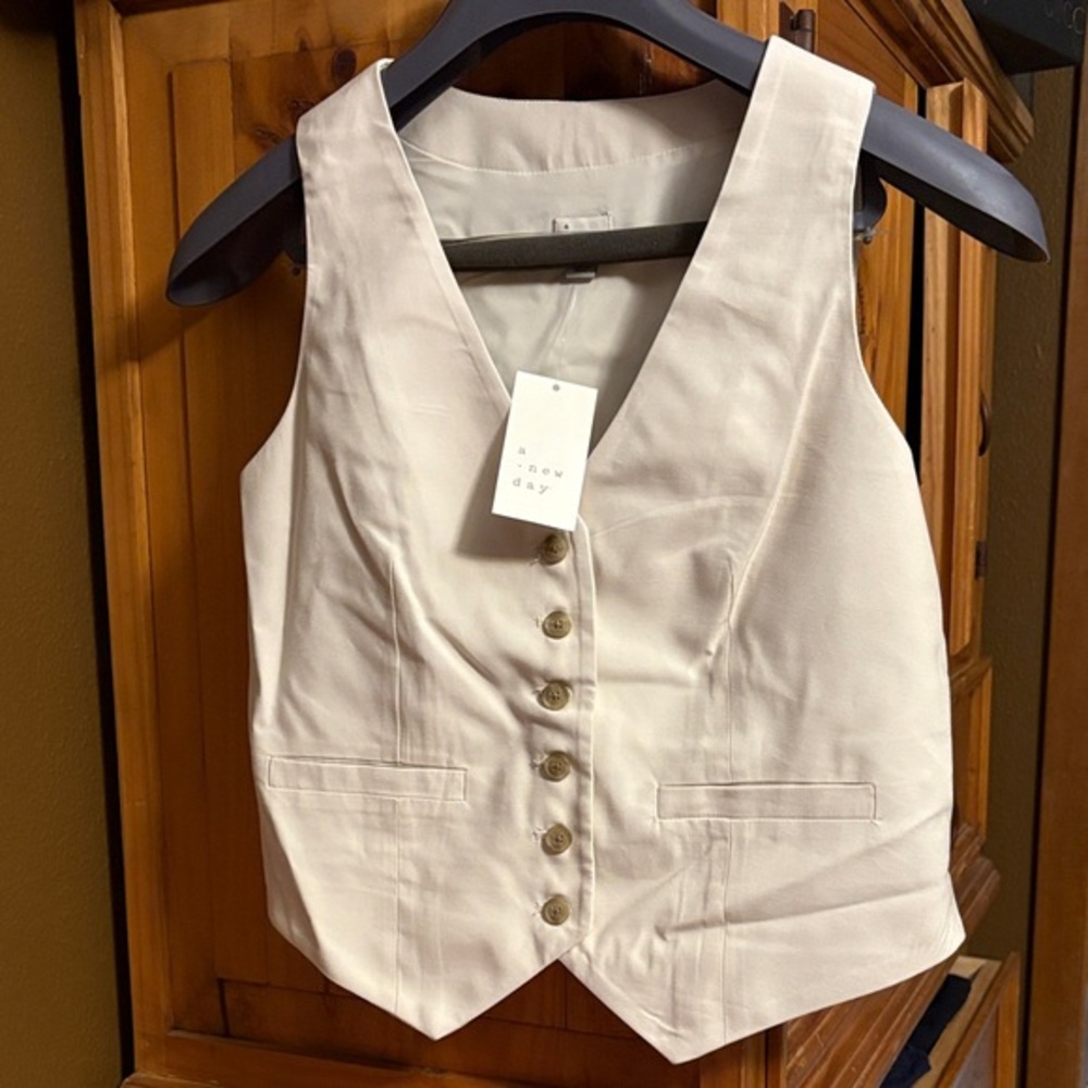 a new day Cream Button-Down Vest